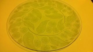 Scarce Chance Glass 1950s British Vintage Eucalyptus Gum Leaf Plate Platter 34cm