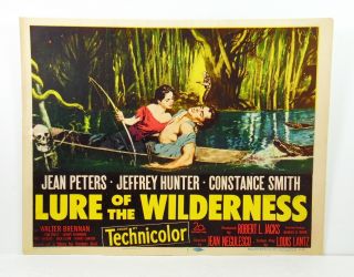 Jeffrey Hunter & Jean Peters: Lure Of The Wilderness 1962 Lobby Card