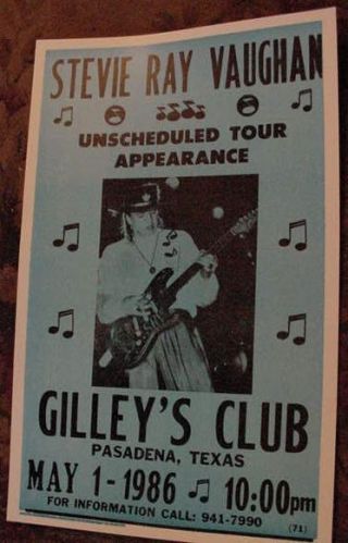 Stevie Ray Vaughan 1986 Texas Concert Poster Vaughn Art Gilley 
