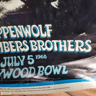 Rare Concert Poster The DOORS Steppenwolf DOORS Vintage POSTER 4