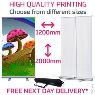 Roller Roll Up Banner Stand Up Exhibition Stand Including Prints 850mm Size