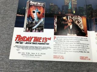 Friday the 13th Part VIII 1989 Horror Movie VHS/Beta Rental Store Release Ad 5
