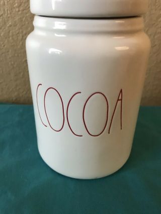 Rae Dunn Christmas Cocoa Canister Red Large Letter Htf