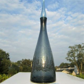 BLENKO CHARCOAL CRACKLE ART GLASS DECANTER BOTTLE & STOPPER WINSLOW ANDERSON MCM 4