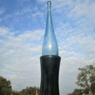 BLENKO CHARCOAL CRACKLE ART GLASS DECANTER BOTTLE & STOPPER WINSLOW ANDERSON MCM 5