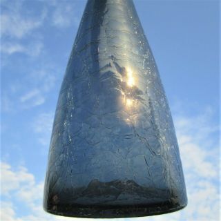 BLENKO CHARCOAL CRACKLE ART GLASS DECANTER BOTTLE & STOPPER WINSLOW ANDERSON MCM 7
