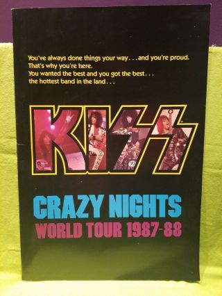 Kiss Crazy Nights World Tour 1987 - 88 Tour Book Gene Simmons Eric Carr Huge