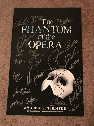 Phantom Of The Opera Musical Cast Signed Poster Majestic Theatre 2011 York