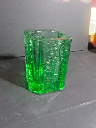 NIB Signed TITTOT Art glass Green Small 3.  5 
