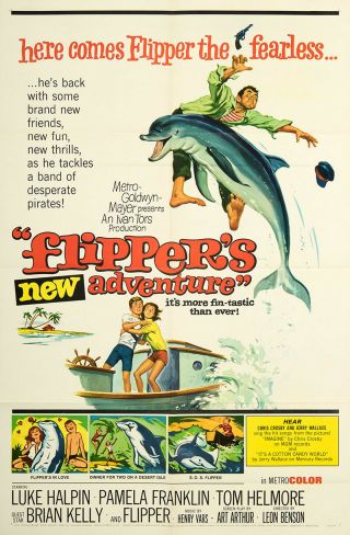 Flipper’s Adventure 1964 27x41 Orig Movie Poster Fff - 01992 Near