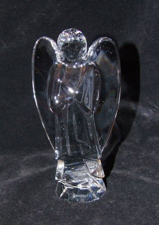 Baccarat Crystal Nativity Angel Figurine With Folded Arms / Signed 6 " Tall