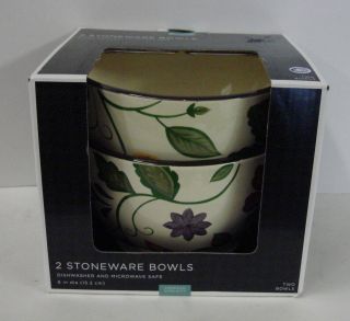 Home American Simplicity - Vine Floral Soup Cereal Bowls Set Of Two