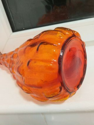 Large Vintage Orange Italian Glass Decanter Murano Appox 54cms Tall. 8