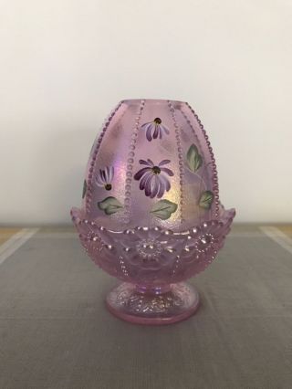 Fenton Art Glass Pink Chiffon 5 3/4 " Fairy Light (8405 Yh) - Discontinued