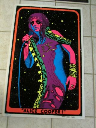 Extremely Rare 1973 Hole In The Wall Alice Cooper Black Light Poster