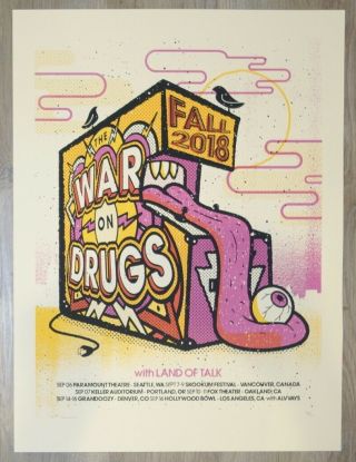2018 The War On Drugs - Fall Tour Silkscreen Concert Poster S/n By Andy Vastagh