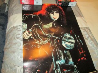Kiss Poster 1977 Aucoin Paul On Motorcycle Vintage