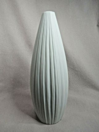 Rosenthal Studio Line Vase Striated White Matte 9 " Mcm Martin Freyer Era