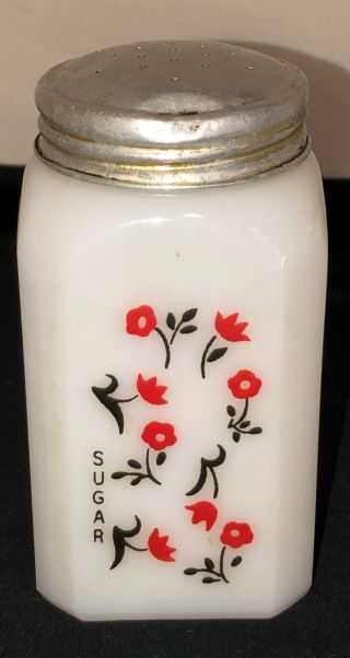 Mckee Chintz Red & Black Vine 4 1/2 " Sugar Shaker