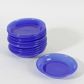 12 Cenedese Murano Opaline Glass Plates Fine Dark Blue Collectable