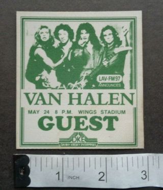 Van Halen,  Backstage Pass,  May 24th 1981 Tour,  Guest,  Wings Stadium