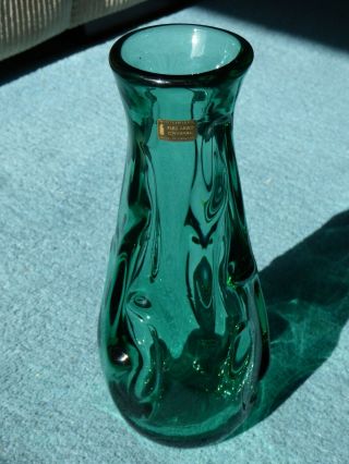 Whitefriars Knobbly Vase - Aqua - 10.  5 " - 1974 To 1978