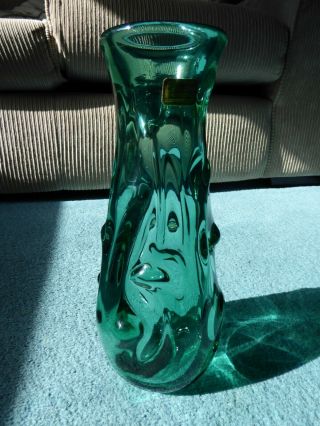 Whitefriars Knobbly Vase - Aqua - 10.  5 