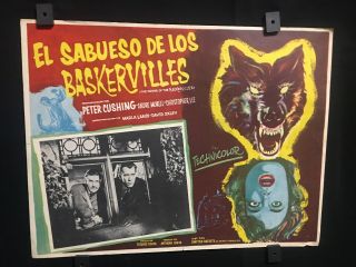 1959 The Hound Of The Baskervilles Authentic Mexican Art Lobby Card 16 " X12 "
