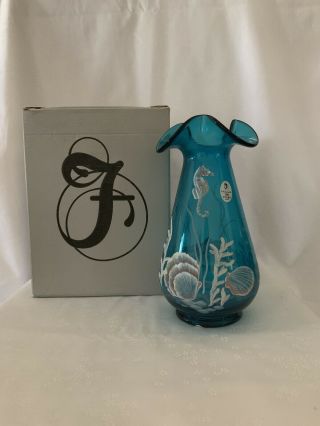 Fenton Turquoise Vase 5952xs