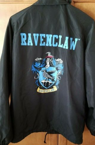 Harry Potter Black Ravenclaw Jacket Button Up Polyester Mens Size Large