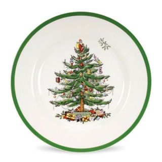 Spode Christmas Tree Set Of 8 Dinner Plates