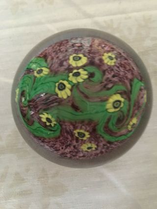Vintage Vandermark Signed 1984 Paperweight Yellow Daises
