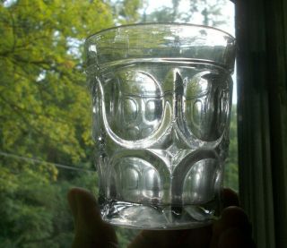 1850s Pontiled Flint Glass Whiskey Bar Tumbler Excelsior Pattern 3 Pc Mold