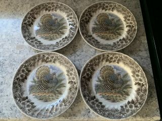 Churchill Myott Wildlife Turkey Dinner Plate 10 " Set Of 4 Made In England
