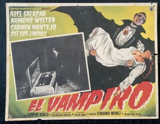 El Vampiro The Vampire Mexican Lobby Card Vintage 1956