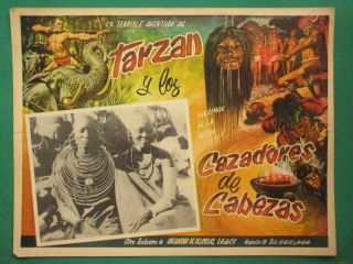 Tarzan Y Los Cazadores De Cabezas Tsantsa Shrunken Head Horror Mexico Lobby Card
