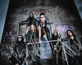 Amaranthe Band Real Hand Signed 8x10 " Photo 3 Autographed 5 Members