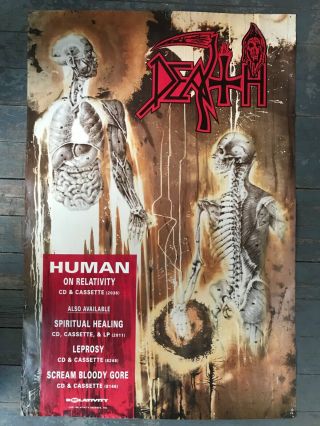 Death Very Rare Vintage Human Promo Poster 1991 Relativity Records 24 " X36 "