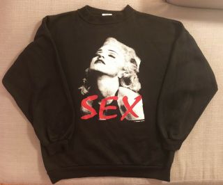 Official/vintage/rare Madonna Sex Book Promo Sweatshirt Xl Warner Books 1992