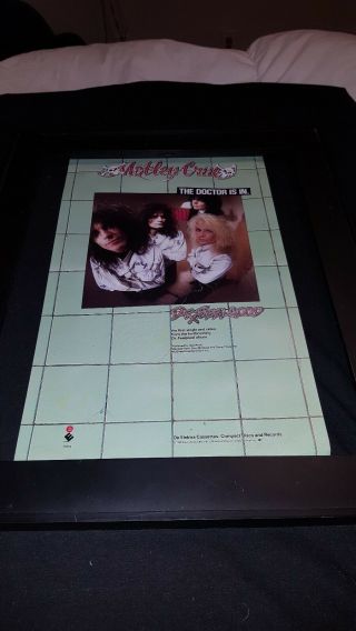 Motley Crue Dr.  Feelgood Rare Radio Promo Poster Ad Framed
