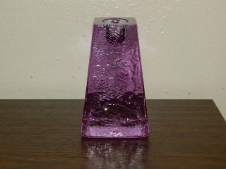 RARE SIGNED FIRE & LIGHT RECYCLED PURPLE GLASS ARCATA CALIFORNIA CANDLE HOLDER 2