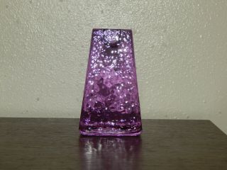 RARE SIGNED FIRE & LIGHT RECYCLED PURPLE GLASS ARCATA CALIFORNIA CANDLE HOLDER 3