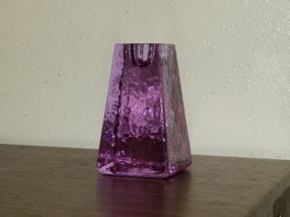 RARE SIGNED FIRE & LIGHT RECYCLED PURPLE GLASS ARCATA CALIFORNIA CANDLE HOLDER 5