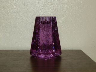 RARE SIGNED FIRE & LIGHT RECYCLED PURPLE GLASS ARCATA CALIFORNIA CANDLE HOLDER 6