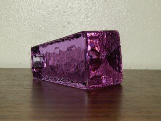 RARE SIGNED FIRE & LIGHT RECYCLED PURPLE GLASS ARCATA CALIFORNIA CANDLE HOLDER 7