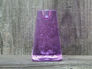 RARE SIGNED FIRE & LIGHT RECYCLED PURPLE GLASS ARCATA CALIFORNIA CANDLE HOLDER 8