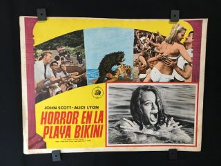 1964 The Horror Of Party Beach Authentic Mexican Art Lobby Card 16 " X12 "