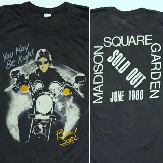 Vintage 1980 Billy Joel Harley Concert Tee Shirt Msg Women Size M