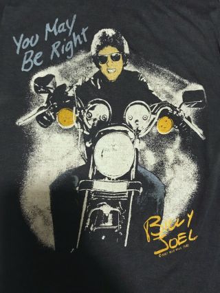 Vintage 1980 Billy Joel Harley Concert Tee Shirt MSG Women Size M 2