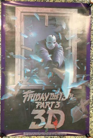 Horror Classic Friday The 13th In 3 - D Jason & Axe Poster,  24x36 ",  1982 Movie Film